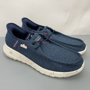 Skechers Slip Ins Go Walk Max Sneakers Shoes Mock Toe American Dream Blue Men 10